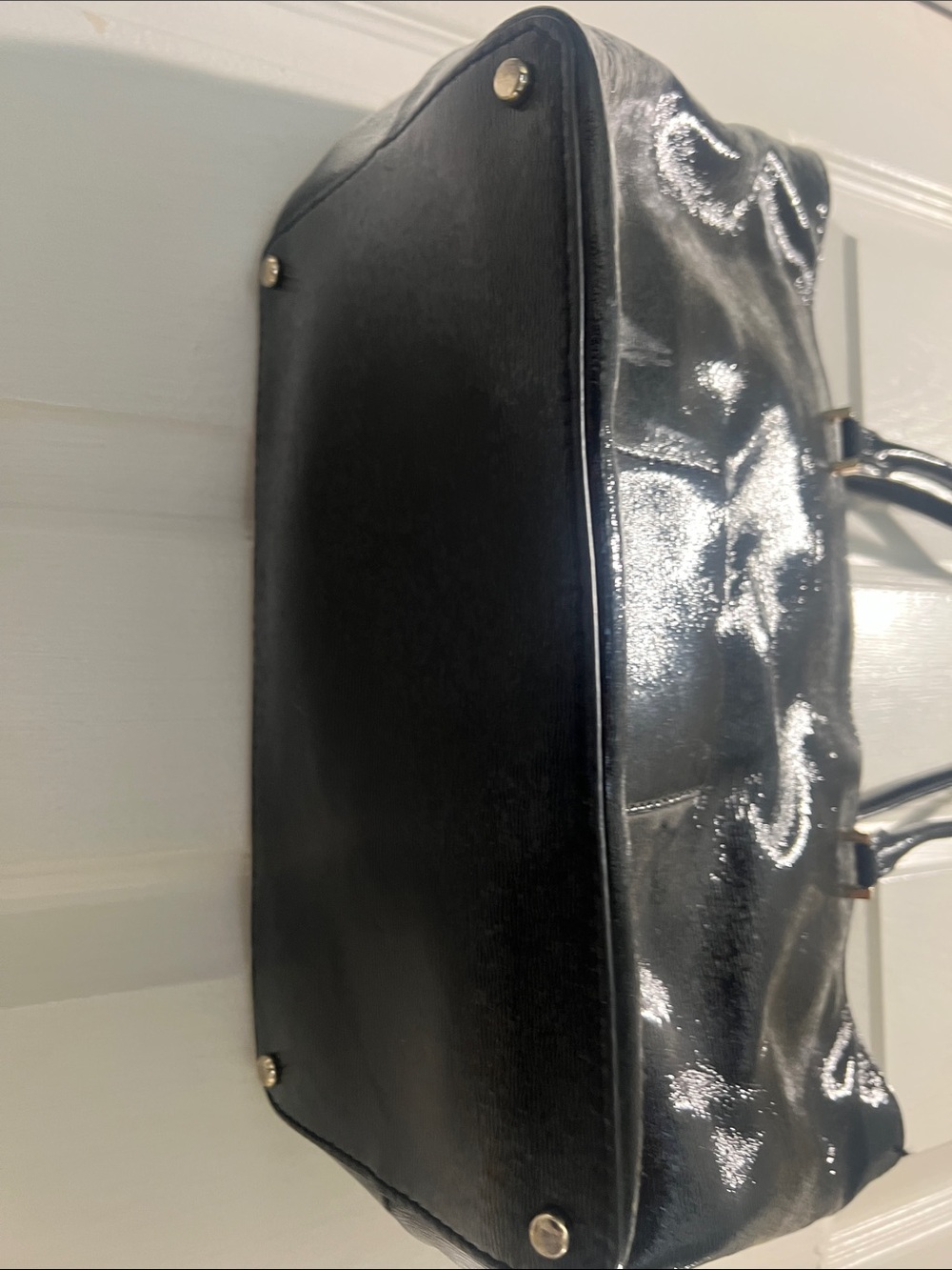 kate spade Black Patent Leather Tote with Top Handles - Picture 7 of 12